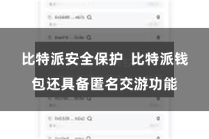 比特派安全保护 比特派钱包还具备匿名交游功能